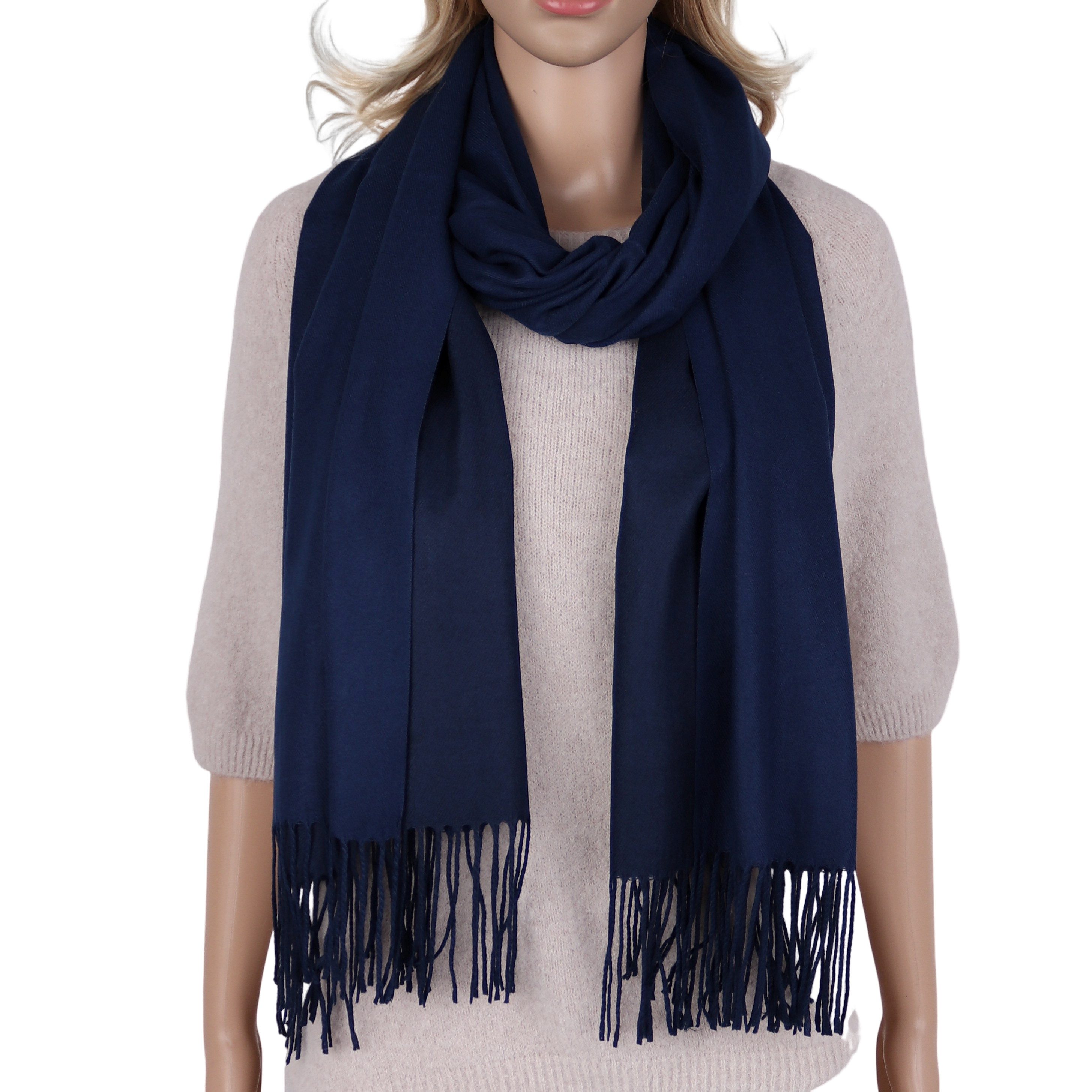 Modeschal weicher und warmer Schal Unifarbe weiseitig tragbar, 70x180cm