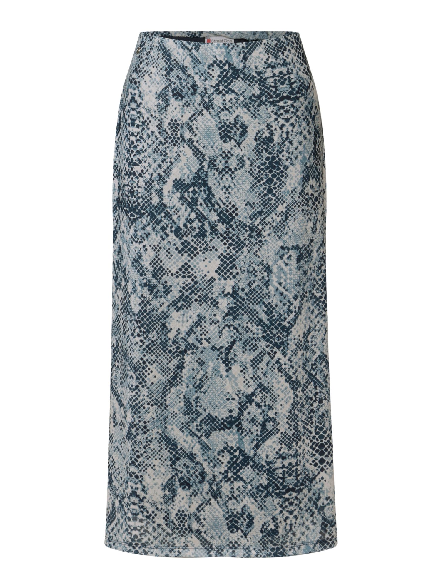 STREET ONE A-Linien-Rock blau,Freizeit,Polyester,Animalprint,Regular Fit,Mittel