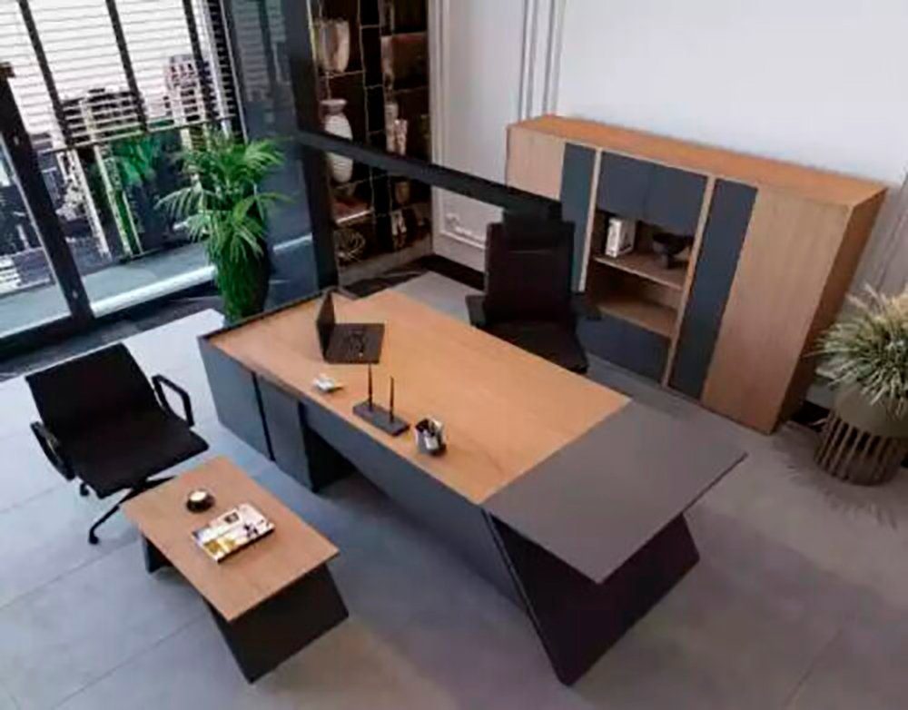 Couchtisch Schreibtisch Luxus Schreibtisch/Aktenschrank/Couchtisch) Büro (3-St., Set JVmoebel Einrichtung Schreibtisch Möbel Aktenschrank