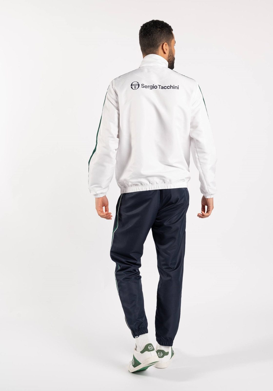 Sergio Tacchini Trainingsanzug Trainingsanzug Sergio Tacchini Agave (2-tlg., Jacke und Hose), Streifendetails