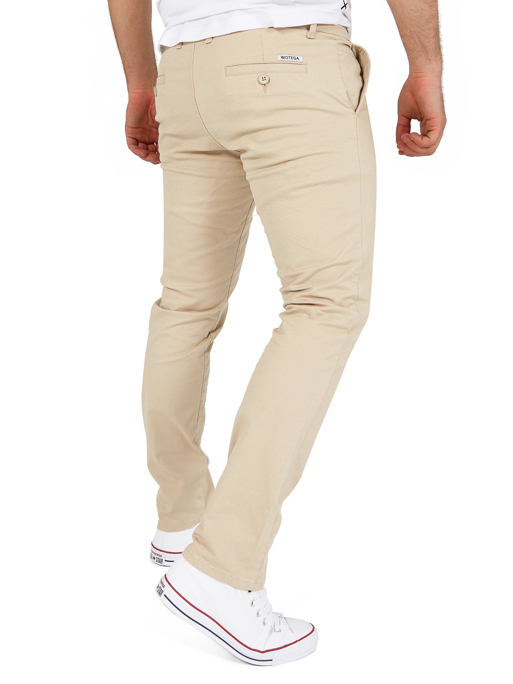 Herren hohem Tragekomfort Taupe (Light Glenn 161210) Chino mit Beige Chinohose WOTEGA