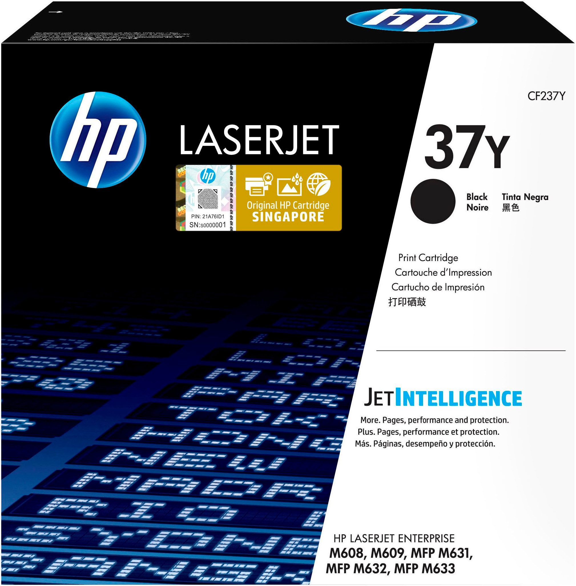 HP Tonerpatrone HP original Toner 37 schwarz, Größen A, X +Y
