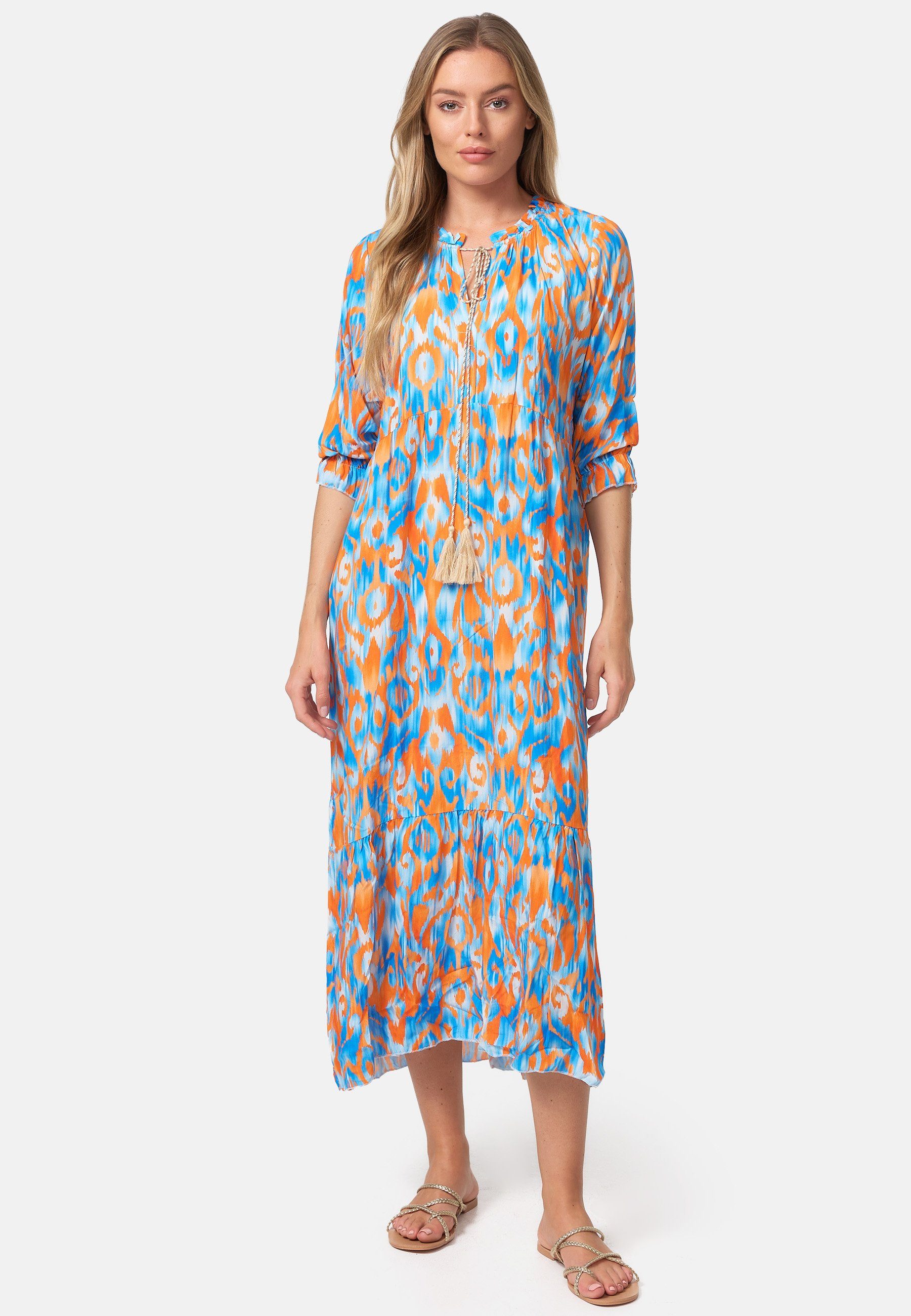Rayshyne Maxikleid PM-37 (Sommerkleid Jersey Strandkleid mit Muster in Einh günstig online kaufen