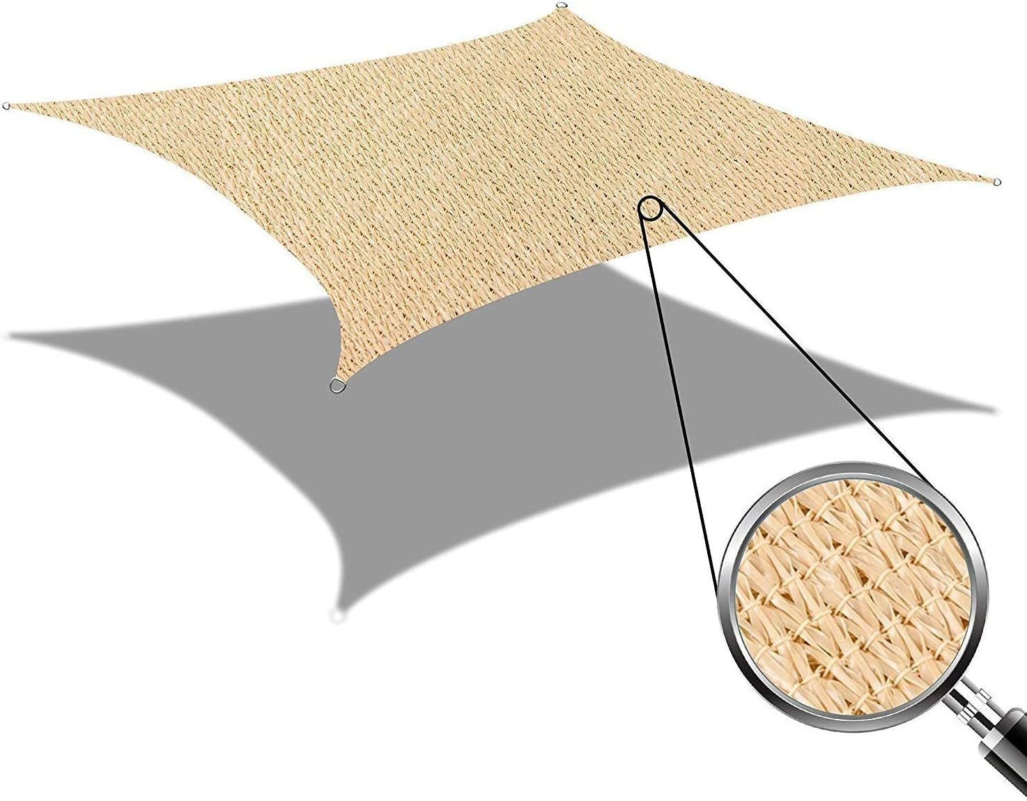 Sonnensegel Sonnensegel Rechteck 3x3m, Sonnenschutz wetterbeständig HDPE