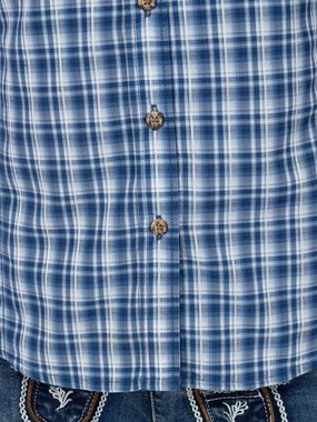 OS-Trachten Trachtenbluse Bluse GRÖNENBACH jeansblau