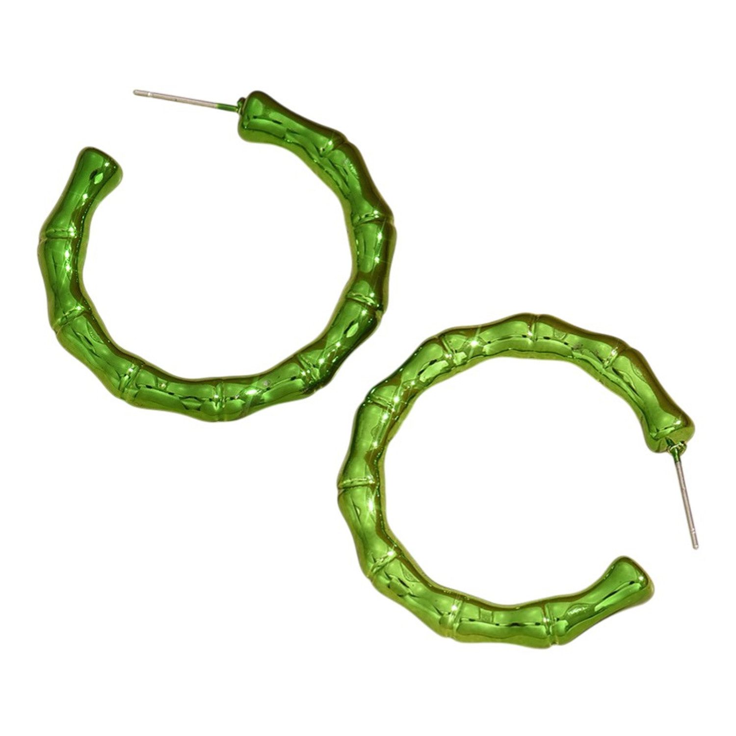 KARMA Paar Creolen rund Acryl Ohrringe bunt 3,8 cm Damenohrringe (Pink Grün Blau Rot Schwarz Gold Silber, 2-tlg., Damencreolen modern Geschenk für Sie), Ohrschmuck Kreolen Damenschmuck