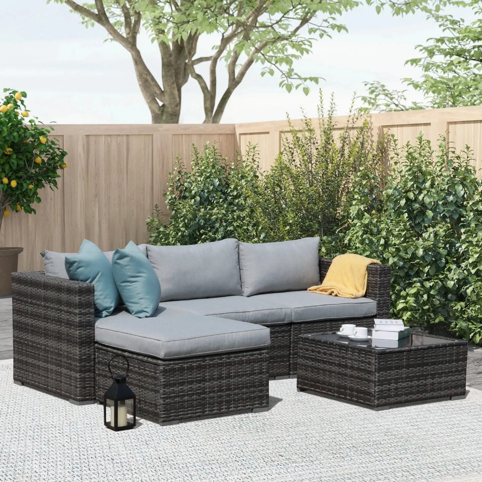 JOIVI Gartenlounge-Set Gartenlounge Set, 5-TLG Sitzgruppe günstig online kaufen