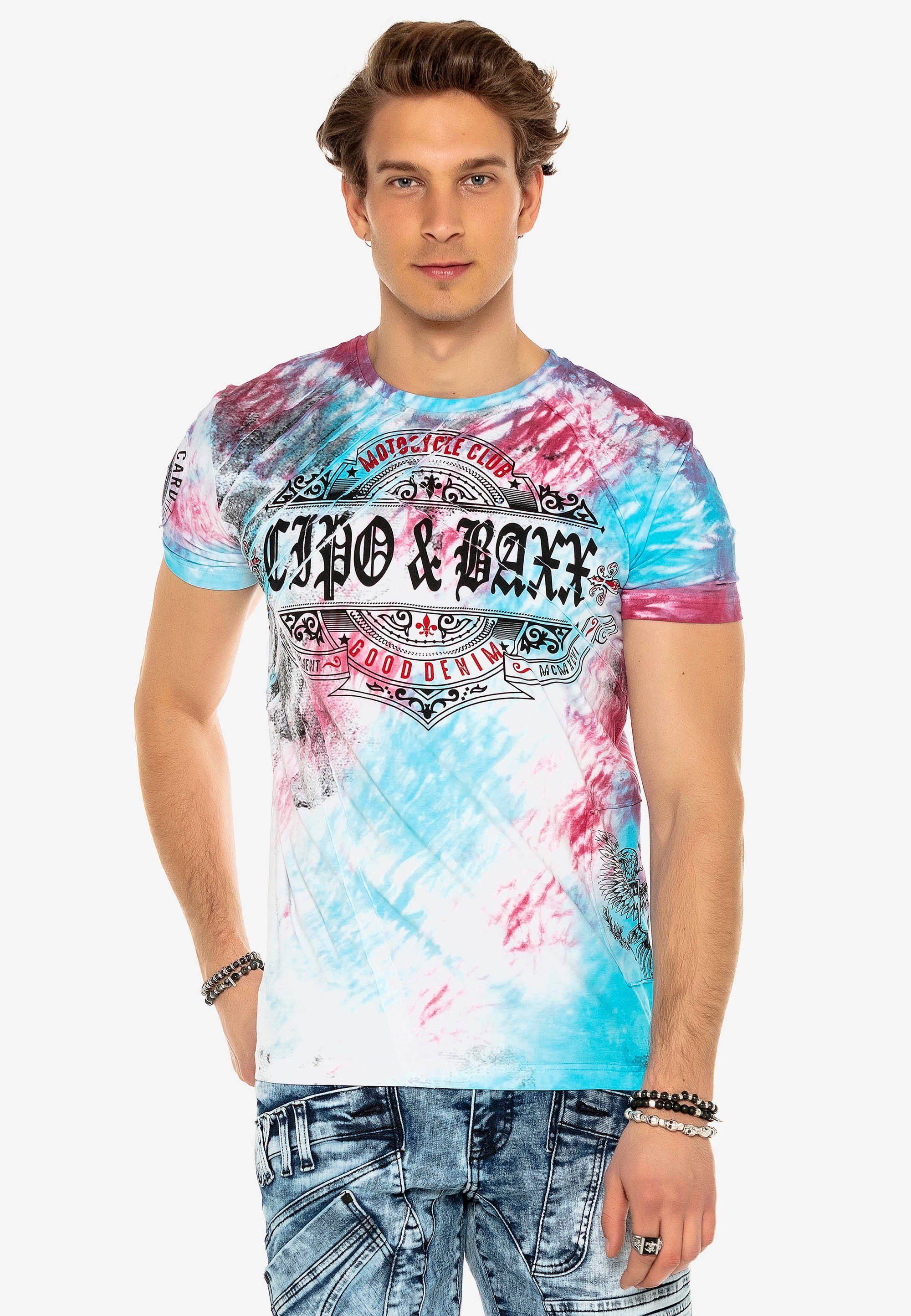 Cipo & Baxx T-Shirt CT584 mit coolem Aufdruck türkis