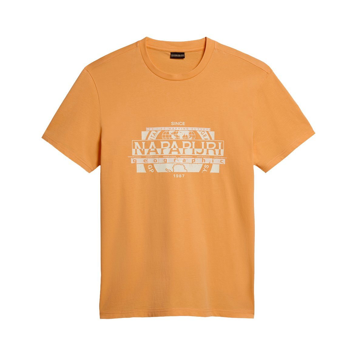 Napapijri Rundhalsshirt NP0A4H2C T-Shirt für Mock(A571) mit Herren SS Orange S-Manta Print