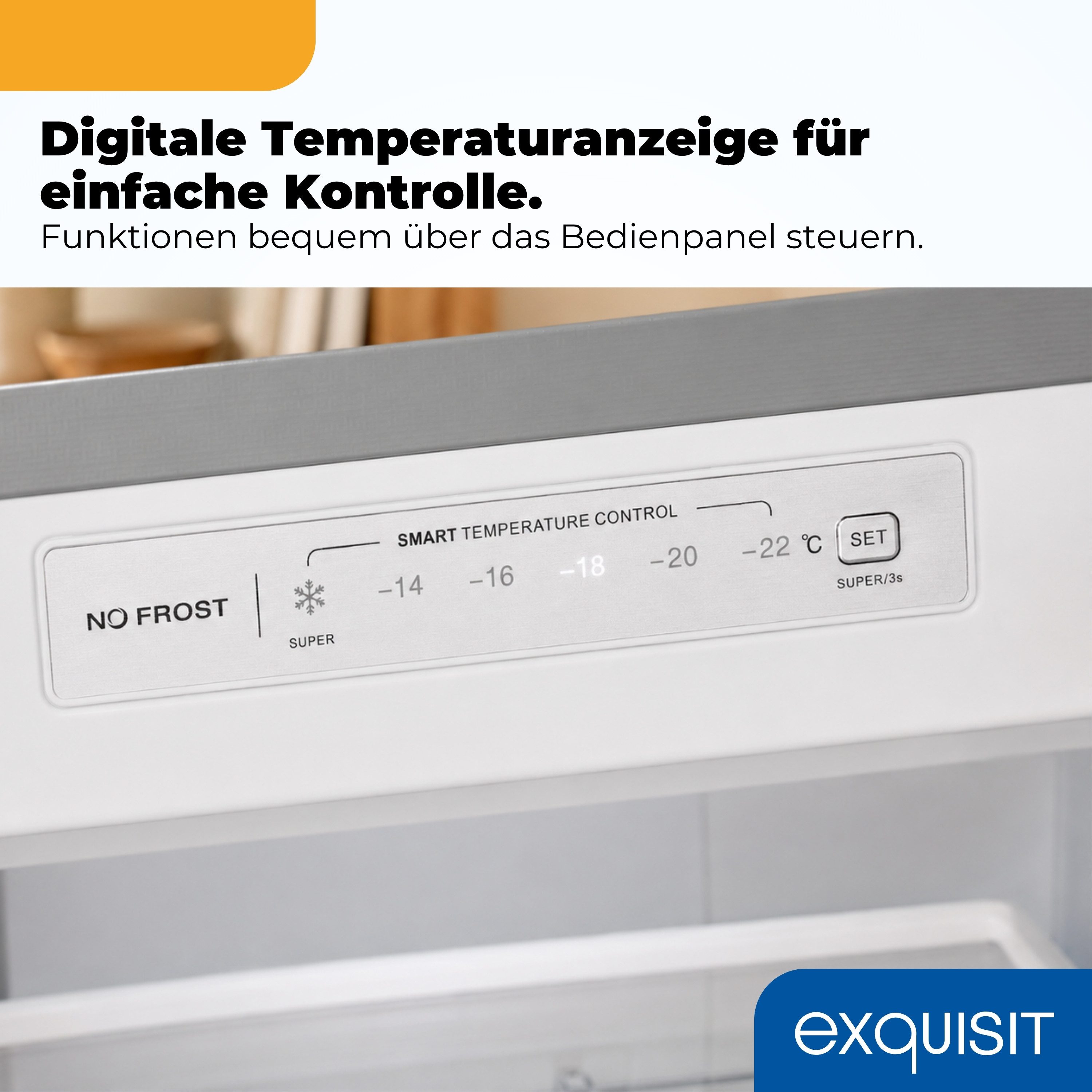 exquisit Gefrierschrank GS5271-NF-H-040C, 170 cm hoch, 54,5 cm breit, 204 l Nutzinhalt, 4 Gefrierschubladen, Energieklasse C, 39 dB – Bild 4 von 5