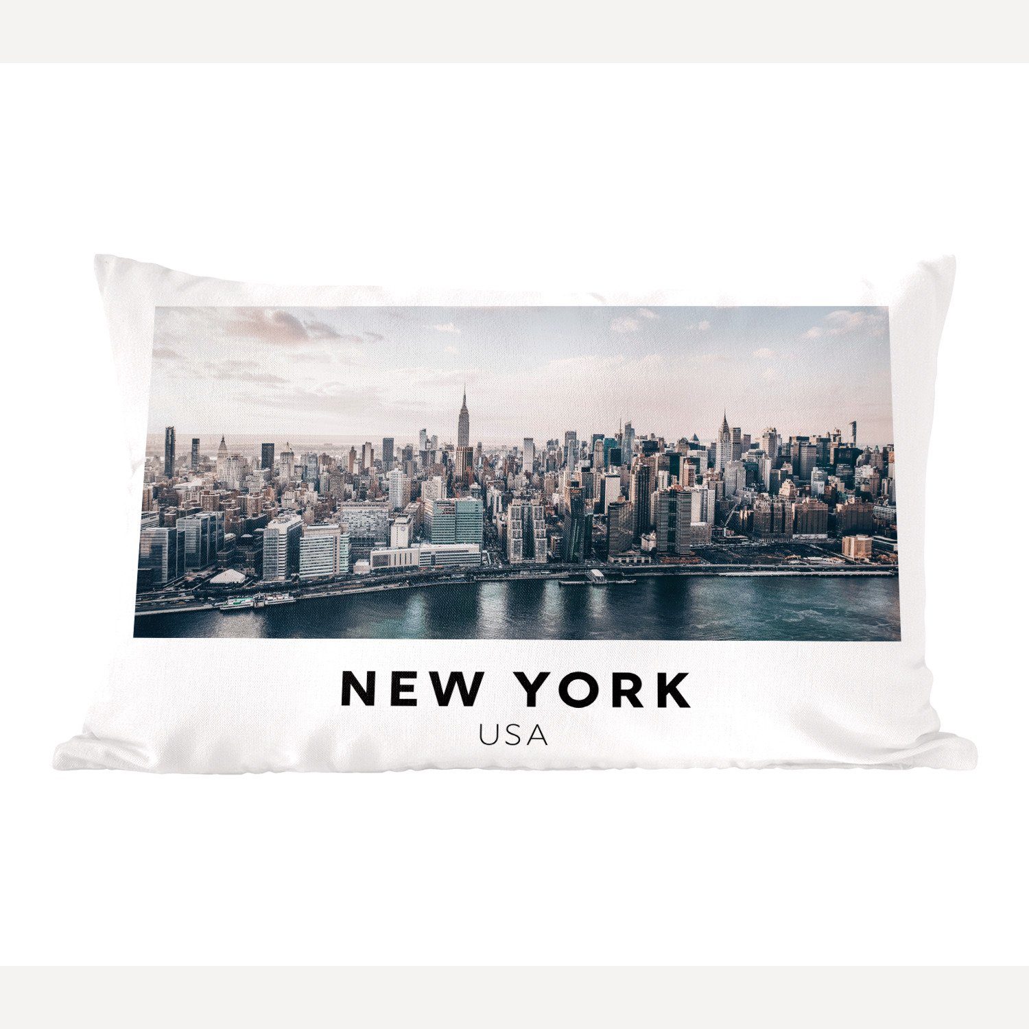 MuchoWow Dekokissen Amerika - New York - Skyline, Wohzimmer Dekoration, Zierkissen, Dekokissen mit Füllung, Schlafzimmer