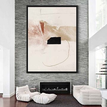 DOTCOMCANVAS® Leinwandbild From A to B - 2, Leinwandbild weiß beige moderne abstrakte Kunst Druck Wandbild