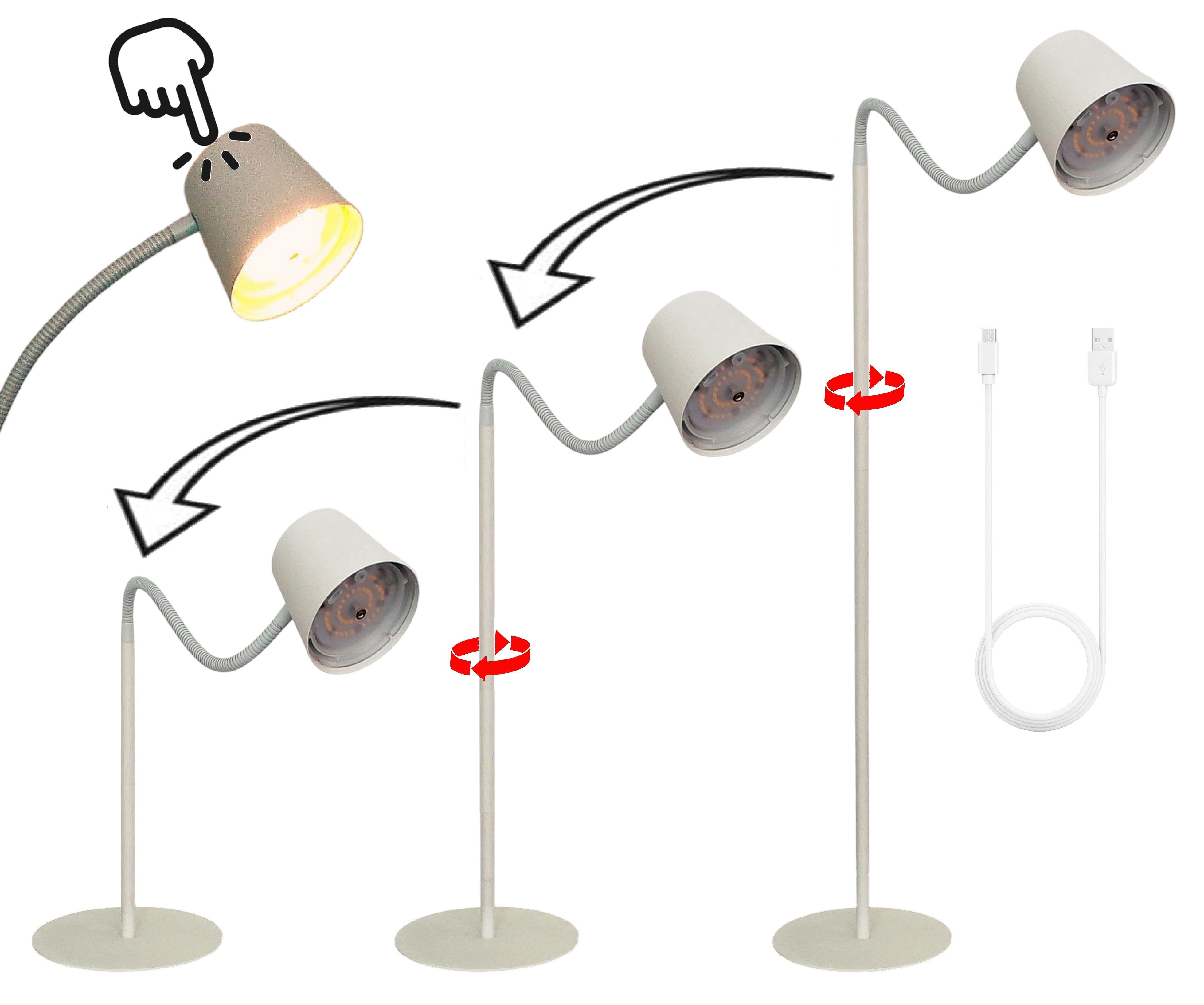 TRANGO LED Stehlampe, 1502W Weiß matt – Kabellos & wiederaufladbar – 6W 270 günstig online kaufen