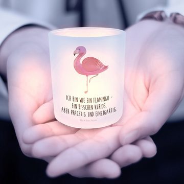Mr. & Mrs. Panda Windlicht Flamingo Classic - Transparent - Geschenk, Windlicht Glas, rosa, ich, (1 St), Liebevolles Design