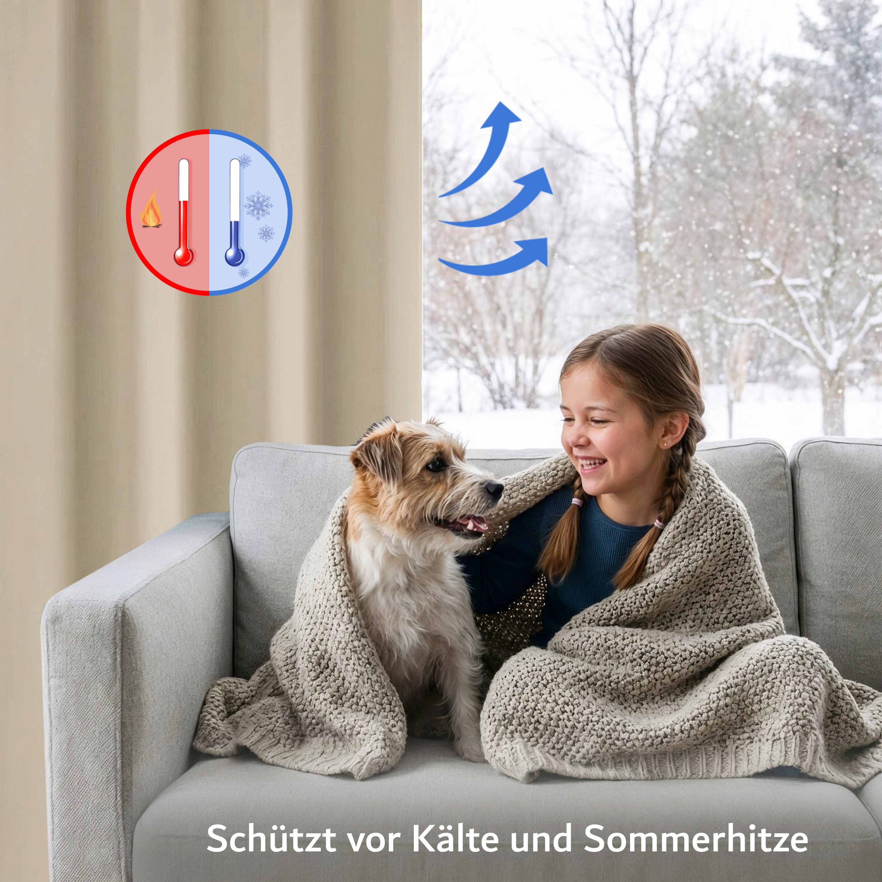 Cozyor Vorhang Set mit 2x Gardine + 2x Vorhanghalter + 1x Gardinenstange ohne Bohren (2 St), Ösen, verdunkelnd, Verdunklungsstoff, Raumteiler blickdicht, Thermo – Bild 4 von 5