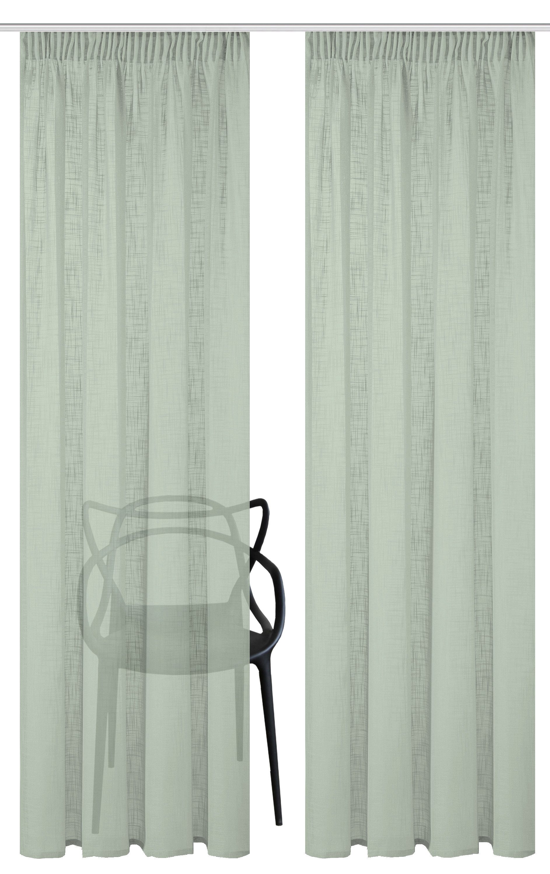Home Basics Vorhang Softy 2Er Set Kombibandschal 245 x 140 cm 2x Fertigscha günstig online kaufen