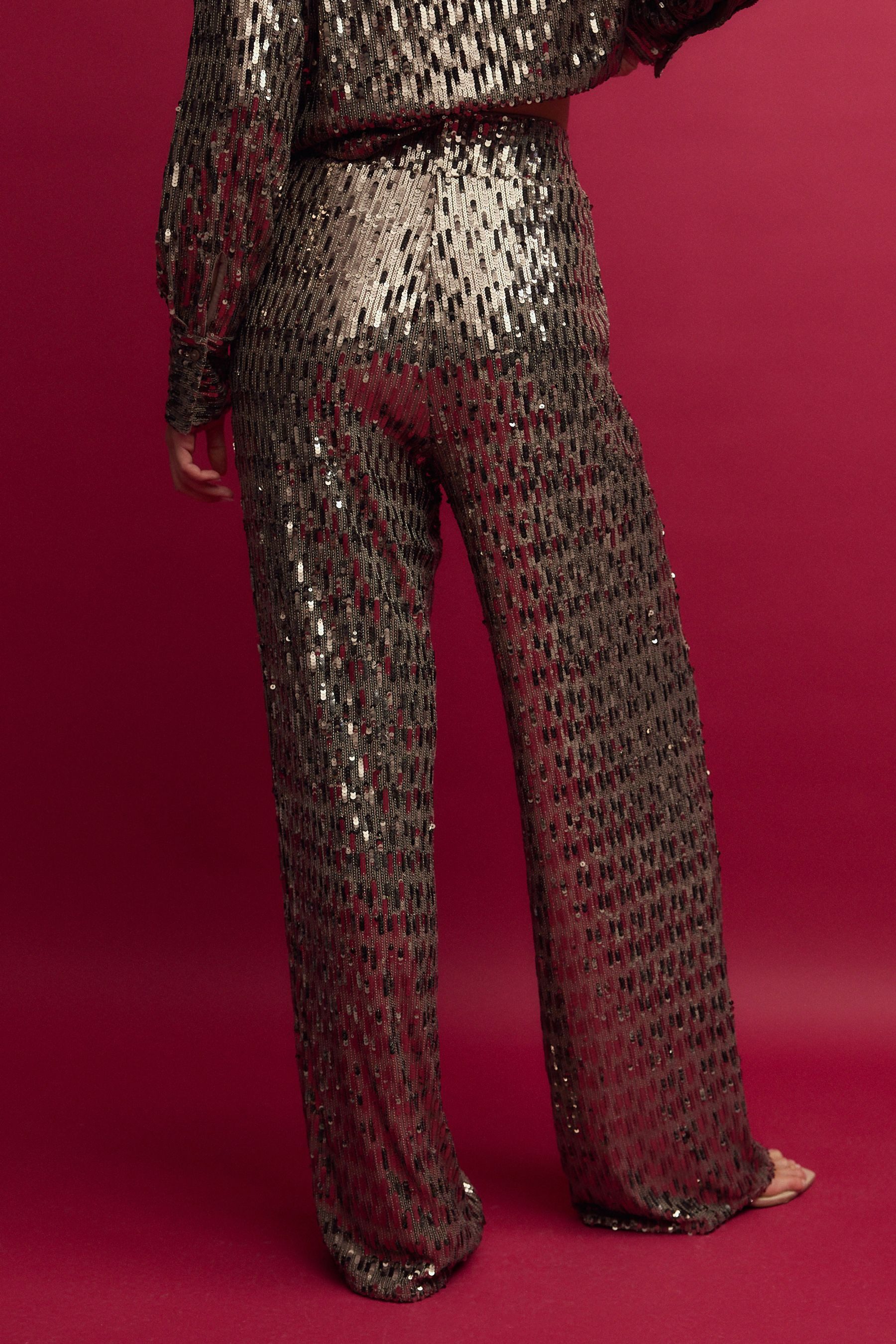 Next Palazzohose Paillettenhose mit weitem Bein (1-tlg) günstig online kaufen