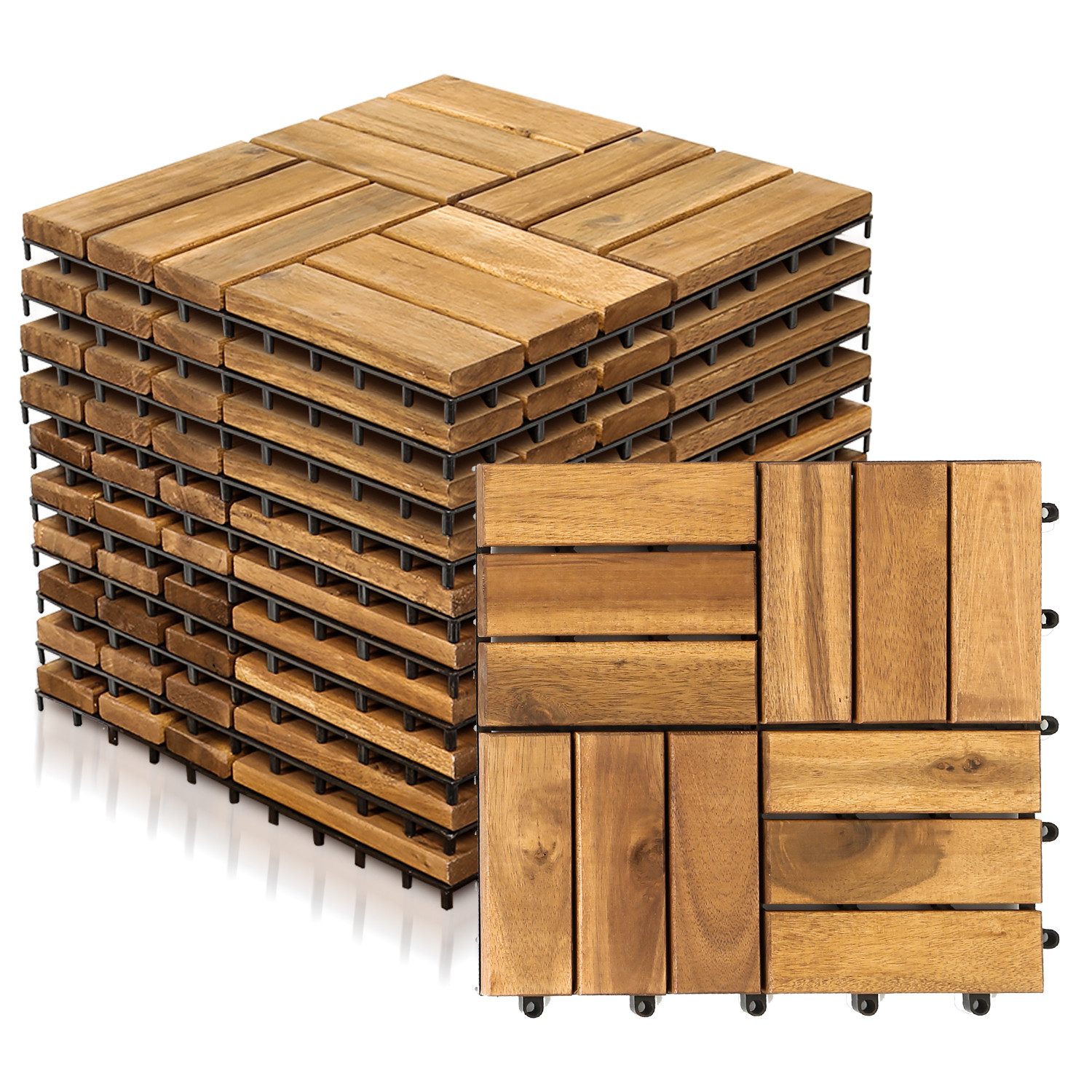 Clanmacy Holzfliesen Terrassenfliesen 30x30cm, Balkonfliesen 1-10, günstig online kaufen