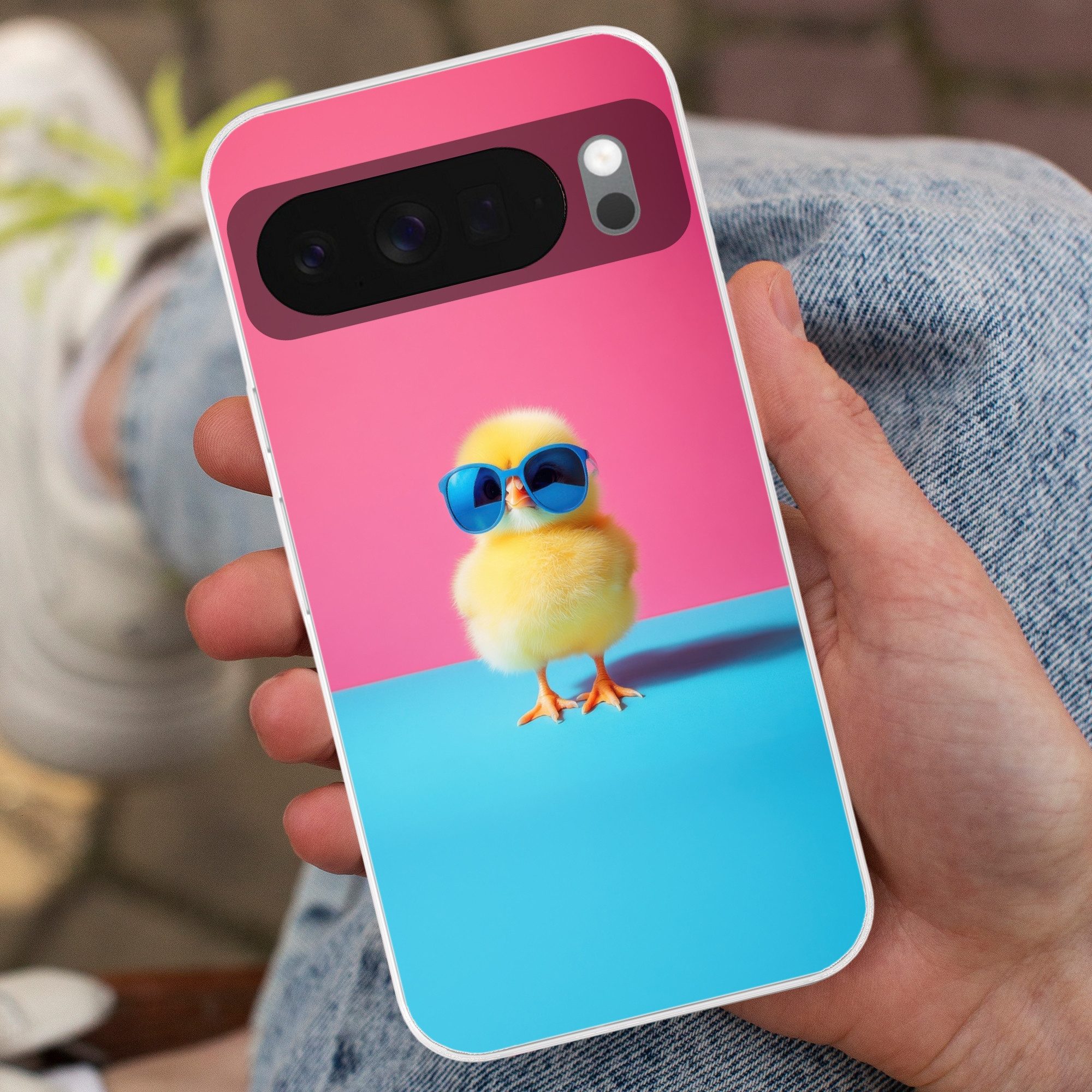 MuchoWow Handyhülle für Google Pixel 10 Chick - Sonnenbrille - Blau, Phone Case, Silikon, Schutzhülle Dünn