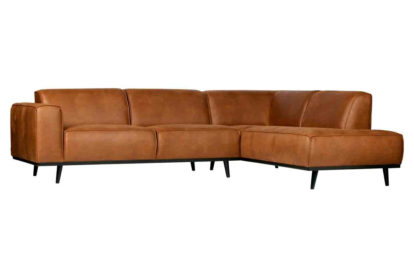 WOOOD Ecksofa Statement Lederoptik, rechts Cognac
