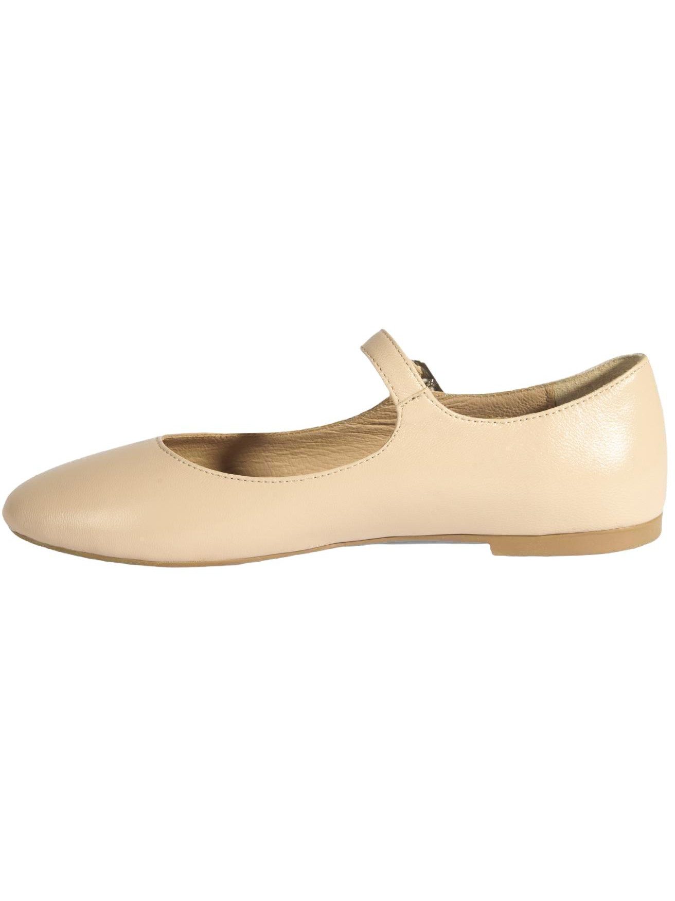Desa Damen-Ballerinas aus Leder – Schnallenverschluss, flacher Absatz Ballettschuh