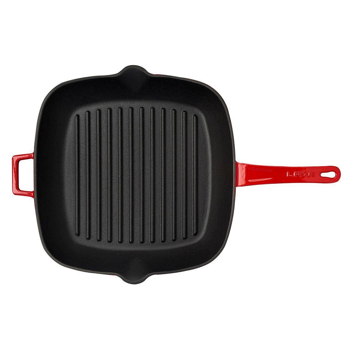 LAVA Grillpfanne LAVA Grillpfanne aus emailliertem Gusseisen, 28 x 28 cm, 2,19 Liter, Gusseisen (1-tlg), emailliertes Gusseisen, backofengeeignet