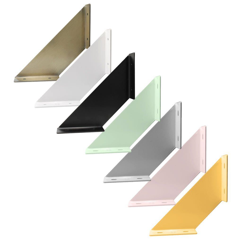 Natural Goods Berlin Wandregalhalter LICHTENBERG, 2-tlg., Regalhalter, Wandmontage, Regalträger, schmal, 150mm Tiefe, Antik Gold