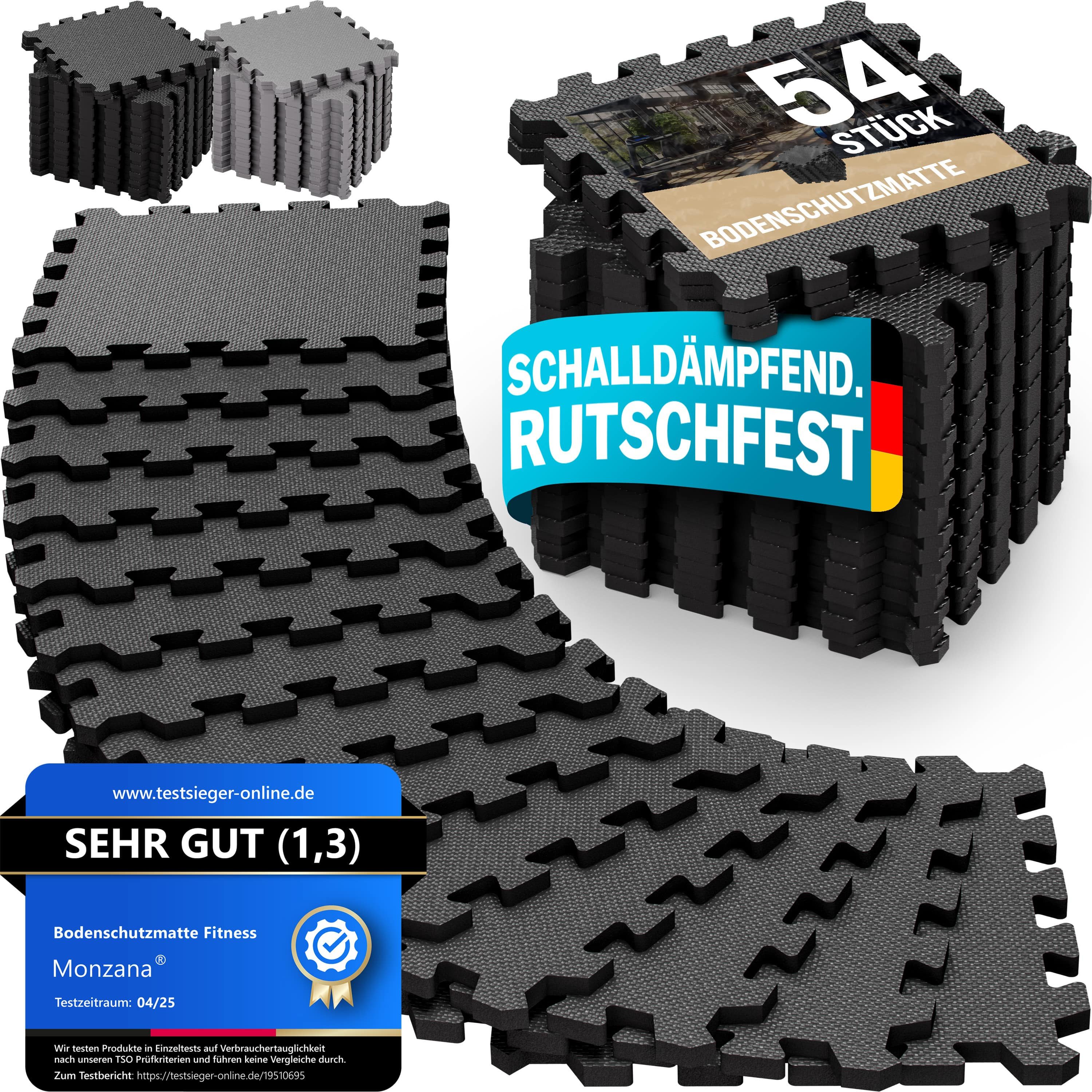 monzana Fitnessmatte (54-St), Rutschfest EVA-Schaumstoff Bodenschutz Trainingsmatten Fitnessgeräte