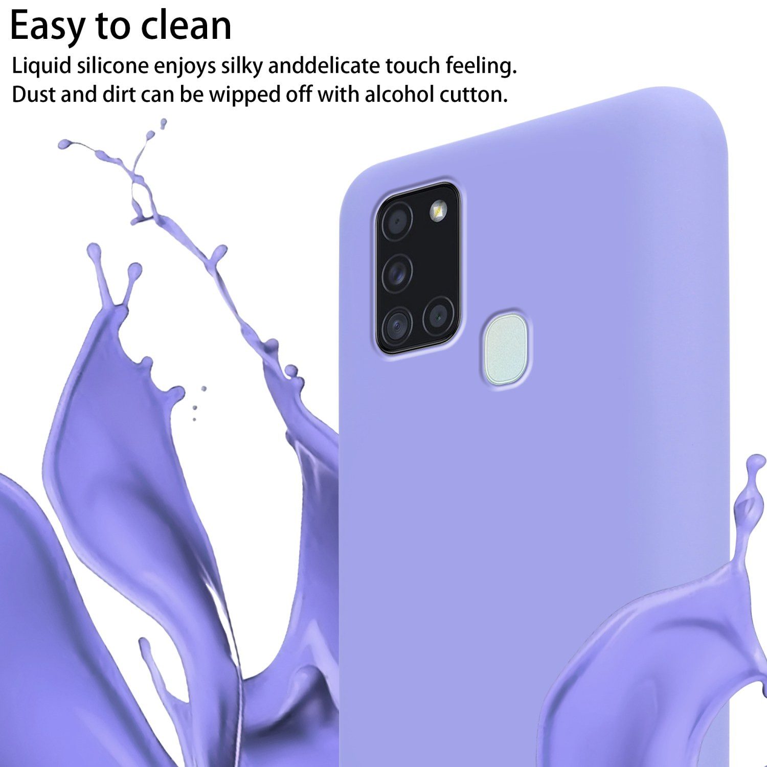 Cadorabo Handyhülle für Samsung Galaxy A21s Kette Samsung Galaxy A21s, TPU Silikon Handy Schutzhülle - Hülle - Liquid Style - mit Handykette