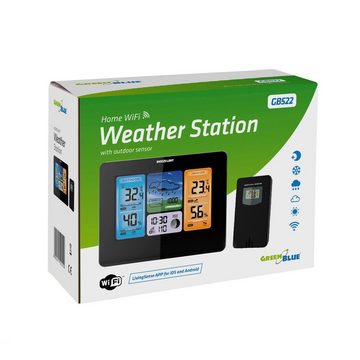 GreenBlue GB522 Wetterstation (mit Außensensor, Wetterstation Innen- & Außentemperatur in °C oder °F)