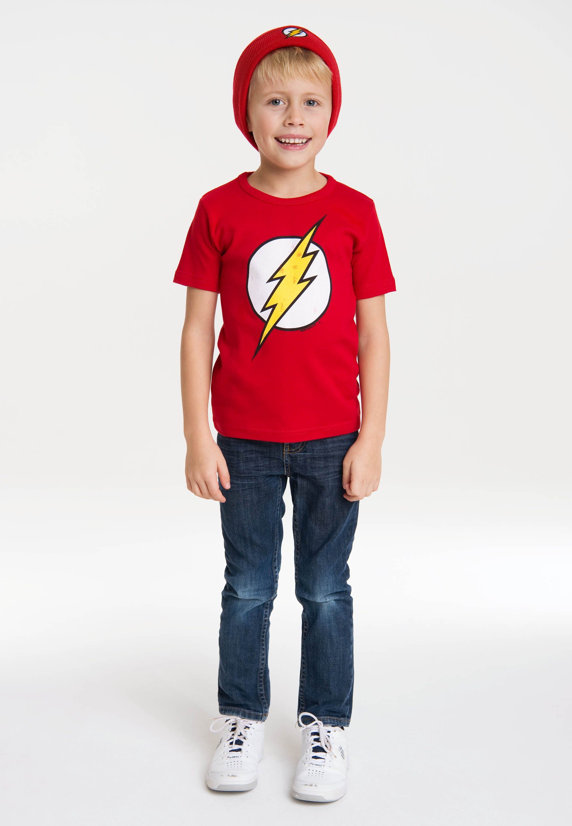 LOGOSHIRT T-Shirt DC - mit Flash The Logo Flash-Logo coolem