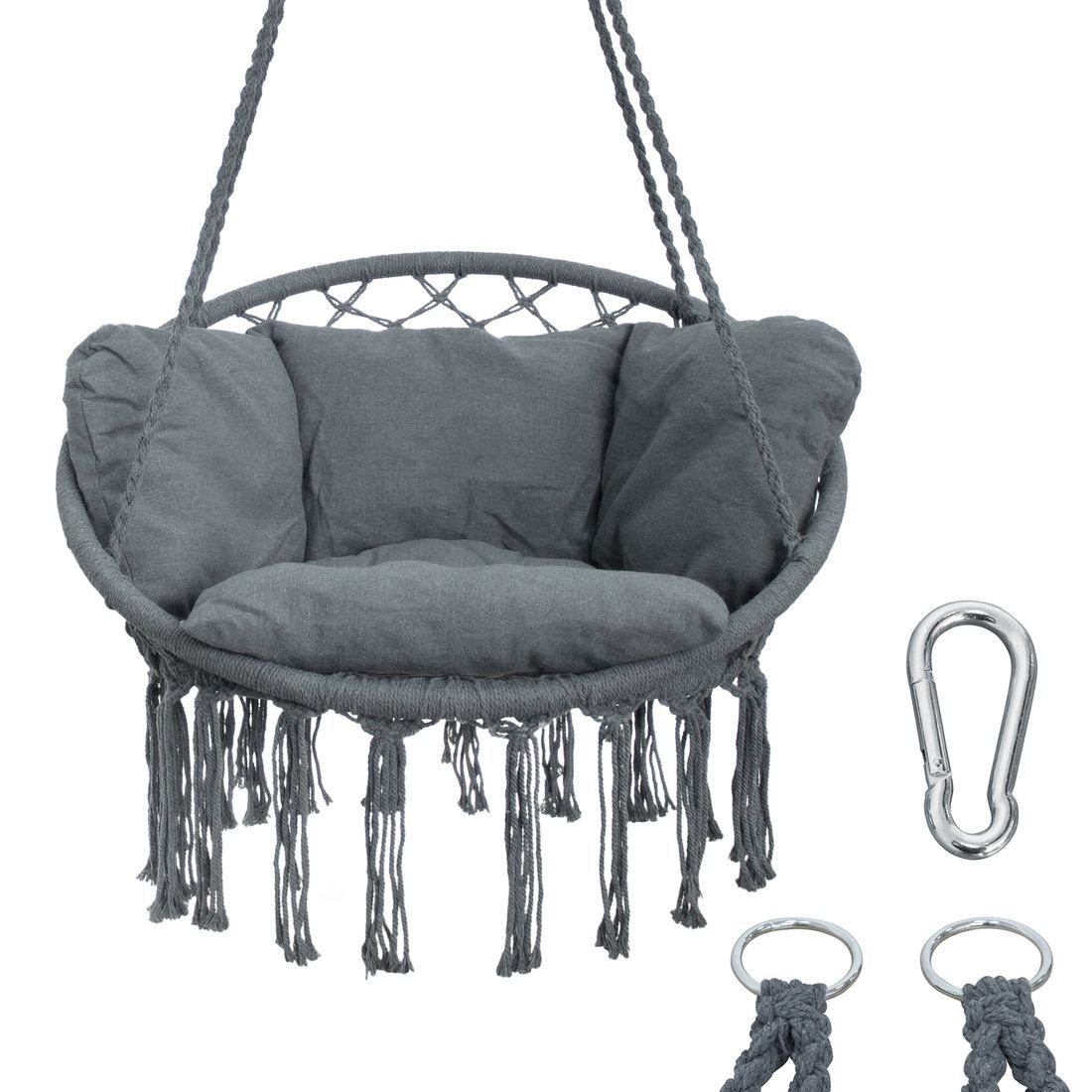 240kg Grey - Hängesessel Chair Boracay Sitz-Polster 360° Hängestuhl yourGEAR max yourGEAR mit Schwebe-Sessel Swing Hängeschaukel