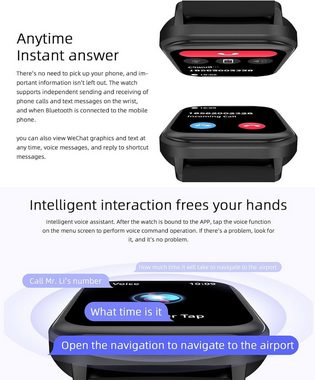 findtime Zifferblätter personalisieren Smartwatch (Android, iOS), mit Telefonfunktion Fitness Tracker Gesundheitsuhr Blutdruckmessung