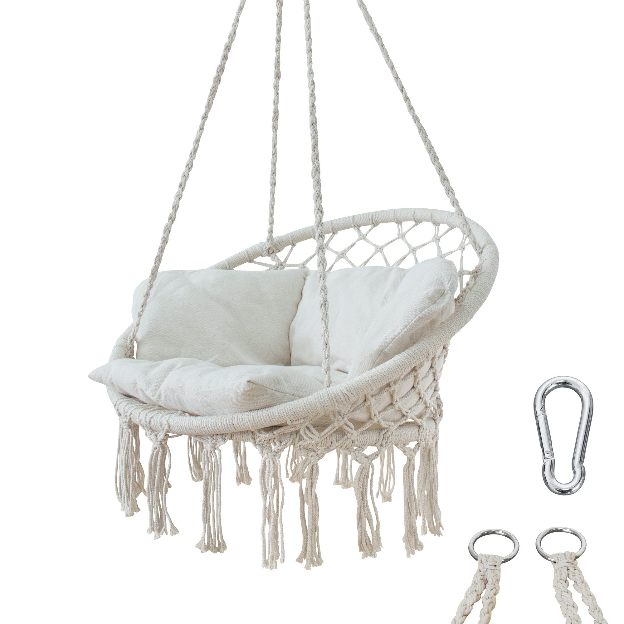 yourGEAR Hängestuhl Boracay Sand Hängesessel Sitz-Polster 240kg Hängeschaukel