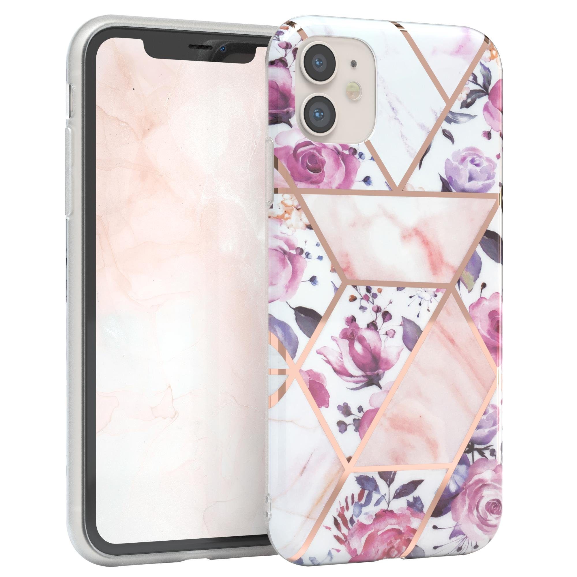 EAZY CASE Handyhülle IMD Motiv Cover für Apple iPhone 11 6,1 Zoll, Silikonhülle stoßfest Silicon Back Cover Motivhülle Tasche Rosé Gold