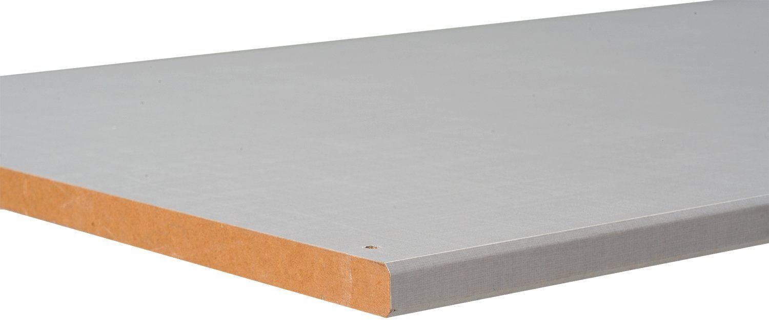 Grau, 55 4 97 Regalbodenträgern, cm, St), Kleiderschränke Einlegeboden x TENSO, (1 T B Holzwerkstoff, für mit