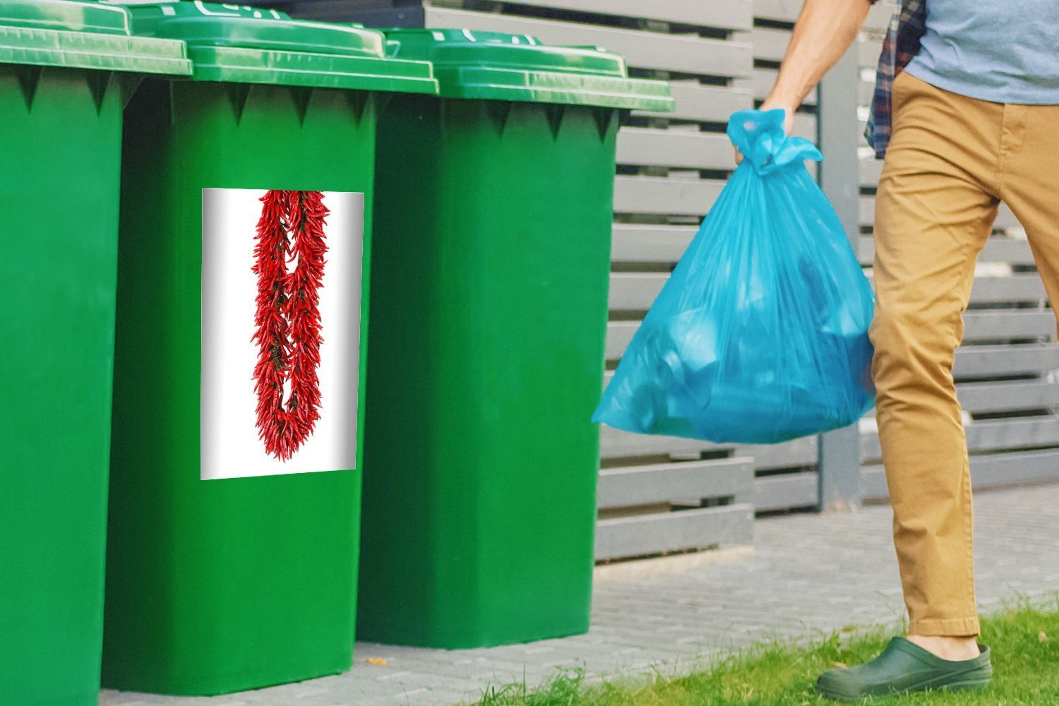 Eine Capsicum Container, St), MuchoWow (1 oder Mülleimer-aufkleber, Cayenne-Pfeffer frutescens aus Wandsticker Sticker, Mülltonne, Girlande Abfalbehälter