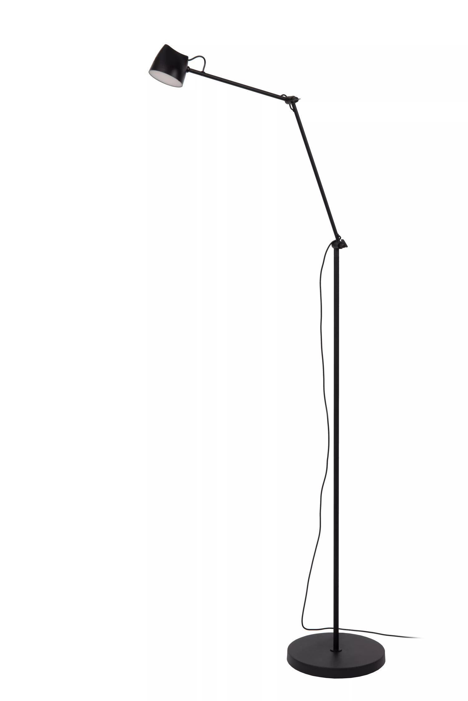 Licht-Erlebnisse Stehlampe XAREN, LED fest integriert, Warmweiß, LED Metall dimmbar warmweißes Licht 2700 K 250 lm 143 cm hoch Schwarz