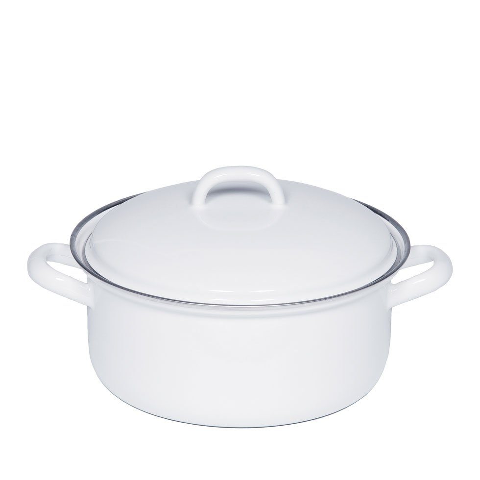 Riess Kasserolle Classic Weiss, Classic Weiß 22 cm / 3,0 L - Emaille