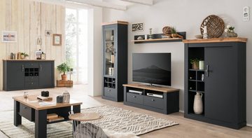 Furn.Design Lowboard Ribera (TV-Schrank in matt grau mit Wotan Eiche, 140 x 51 cm), mit Soft-Close-Funktion