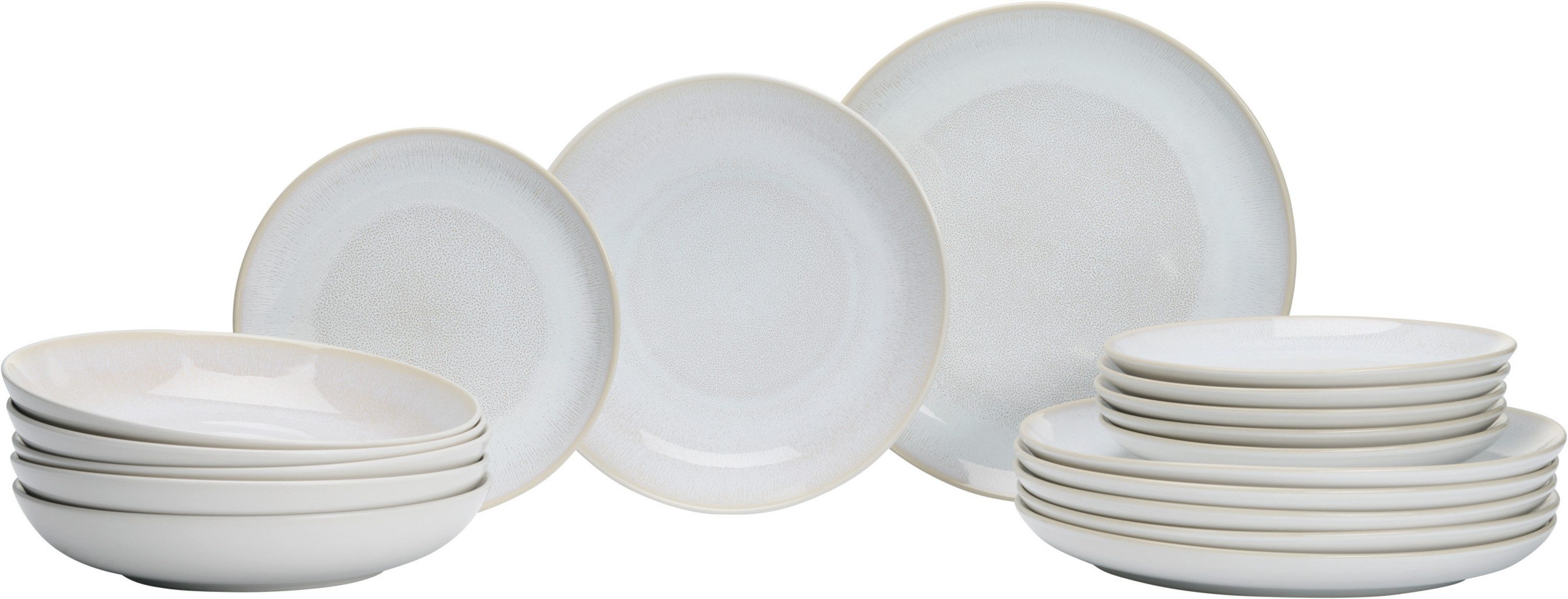 Ritzenhoff & Breker Tafelservice Laredo (18-tlg), 6 Personen, Steinzeug, Teller Set, Reaktivglasur, jedes Stück ein Unikat