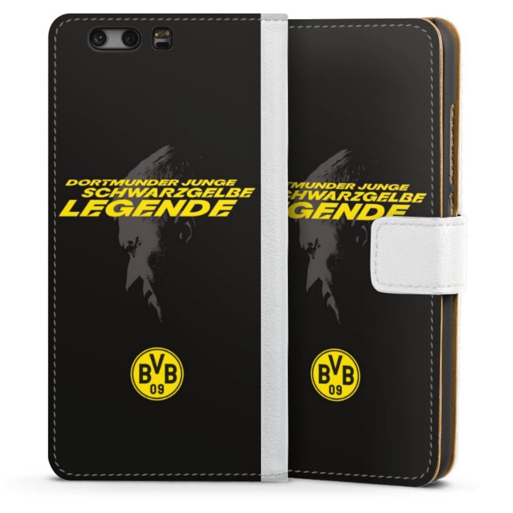 DeinDesign Handyhülle Marco Reus Borussia Dortmund BVB Danke Marco Schwarzgelbe Legende, Huawei P10 Hülle Handy Flip Case Wallet Cover Handytasche Leder