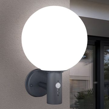 Globo Außen-Wandleuchte, Leuchtmittel inklusive, Warmweiß, Farbwechsel, Außen Wandleuchte mit Bewegungsmelder RGB LED Fernbedienung Edelstahl