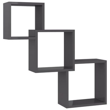 vidaXL Regal Cube Wandregale Hochglanz-Schwarz 68x15x68 cm Holzwerkstoff, 1-tlg.