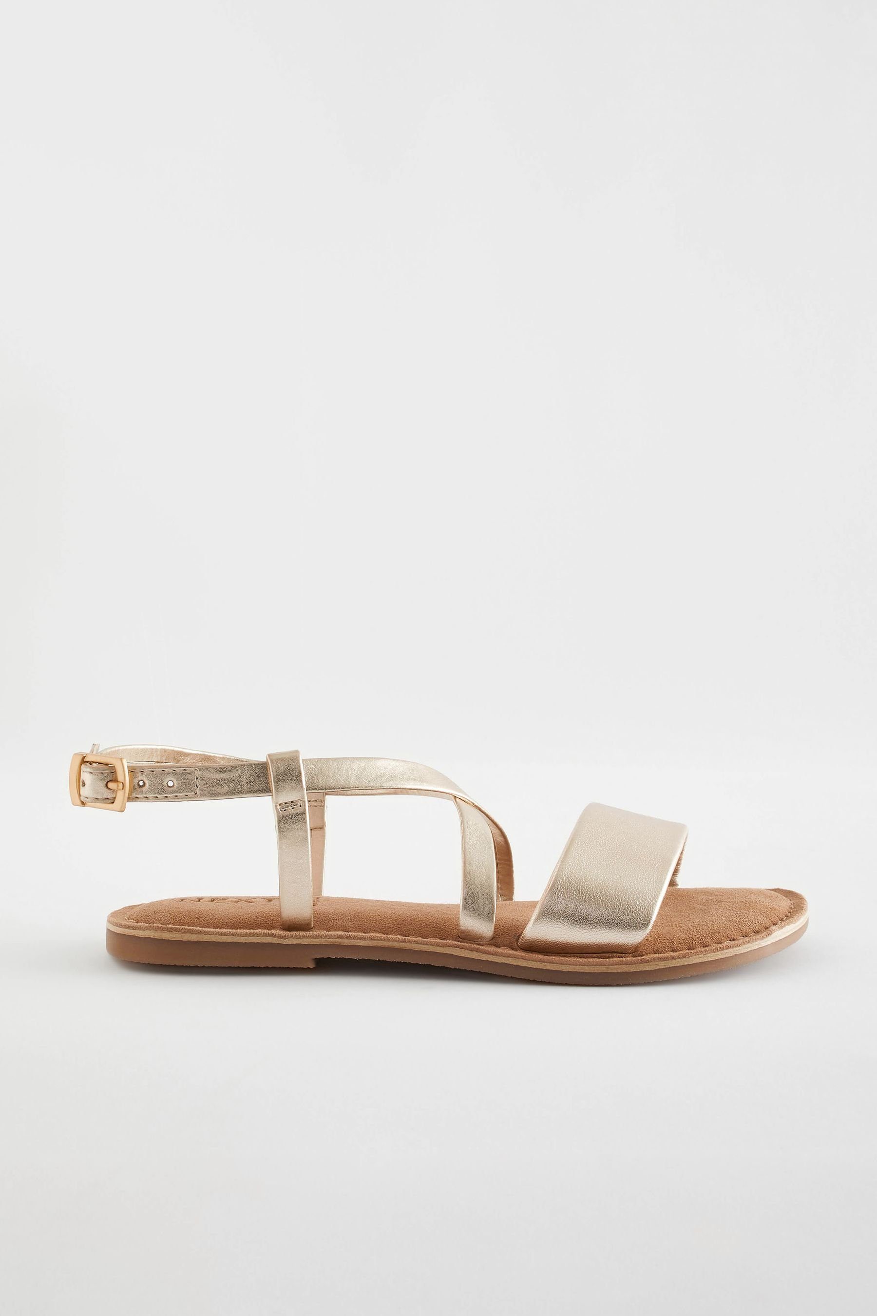 Next Sandale aus Leder Sandale (1-tlg) Gold | Riemchensandalen