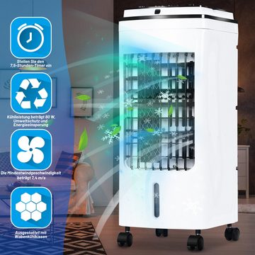 Randaco Luftbefeuchter Klimagerät 70W Luftkühler 4in1 3 Stufe Fernbedienung Timer Touchscreen