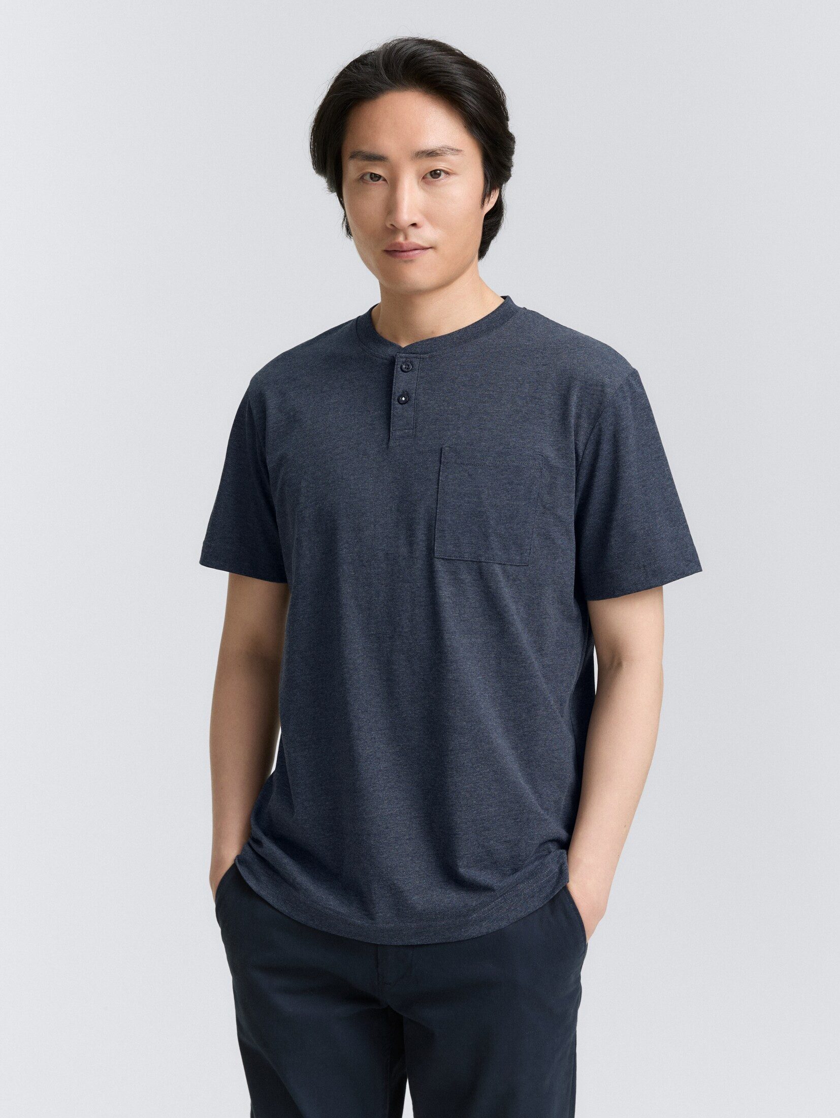 TOM TAILOR T-Shirt T-Shirt Henley T-Shirt mit Brusttasche günstig online kaufen