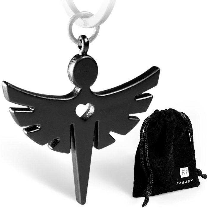 FABACH Schlüsselanhänger Schutzengel Fabiel mit Herz - Engel Anhänger aus Metall