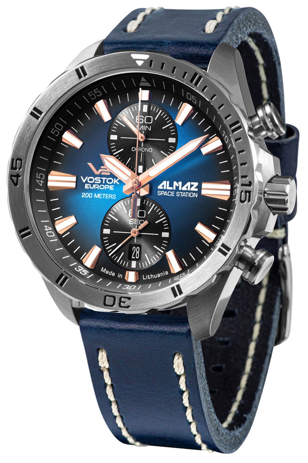 Vostok Europe Quarzuhr Chronograph Almaz Blau