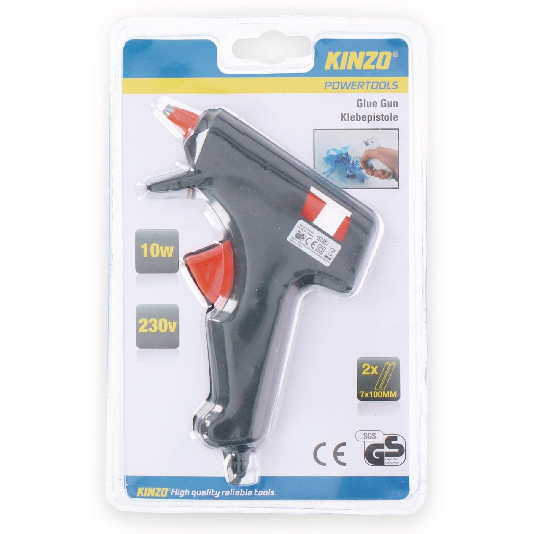 Kinzo Heißklebepistole KINZO Heißklebepistole 10W, für 7mm Heißklebesticks